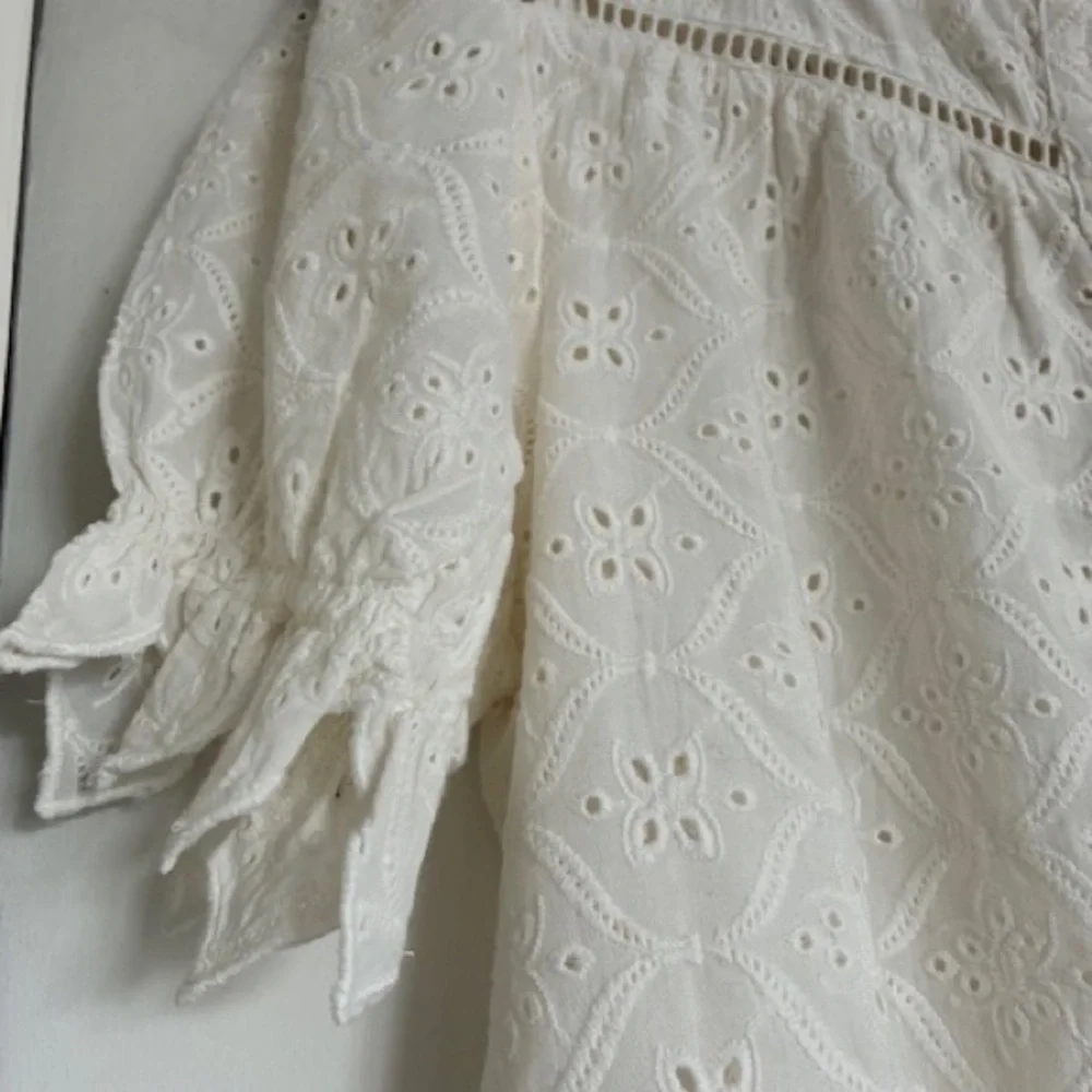 Ba&sh Women's White Eyelet Birkin Top - Picture 3 of 3